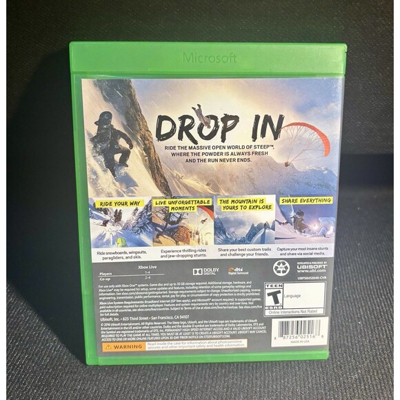 Steep Xbox One Game Complete with Case & Insert Ubisoft 2016 Winter Sports - Picture 3 of 3